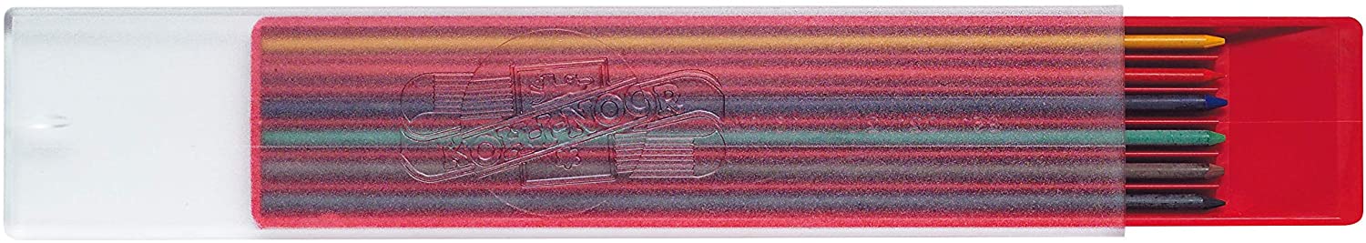 KOH-I-NOOR 2.0mm Diameter 120mm Coloured Leads - Assorted Colour (Set of 6), Blue, 6 count (Pack of 1)