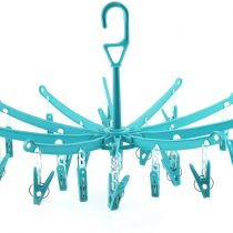 HANGERWORLD 20 Peg Blue Plastic Hanging Laundry Socks Lingerie Clothes Portable Indoor Outdoor Airer Dryer.