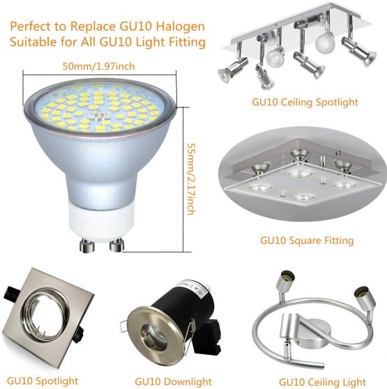 10x 4W GU10 LED Bulbs Cool White Spot Lights Replace 35W Halogen 6000K 240V for Ceiling Spotlight Downlight Fitting - Image 4