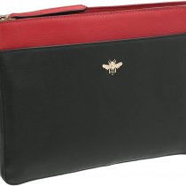 Mala Leather Mason Collection Small Leather Shoulder/Cross Body Bag 7191_27 Black/Red
