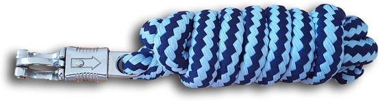 Lead rope with panic hook for horse in various stylish designs. Leash, ties pony, donkey, goat