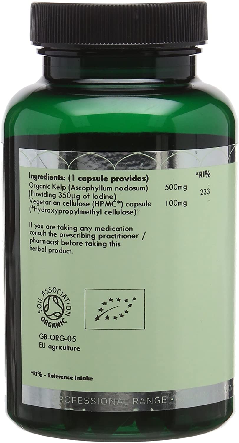 Organic Kelp Supplement 500mg - Natural Source of Iodine - 120 Vegan Capsules - Non GMO, Made in the UK - G&G Vitamins - Image 3
