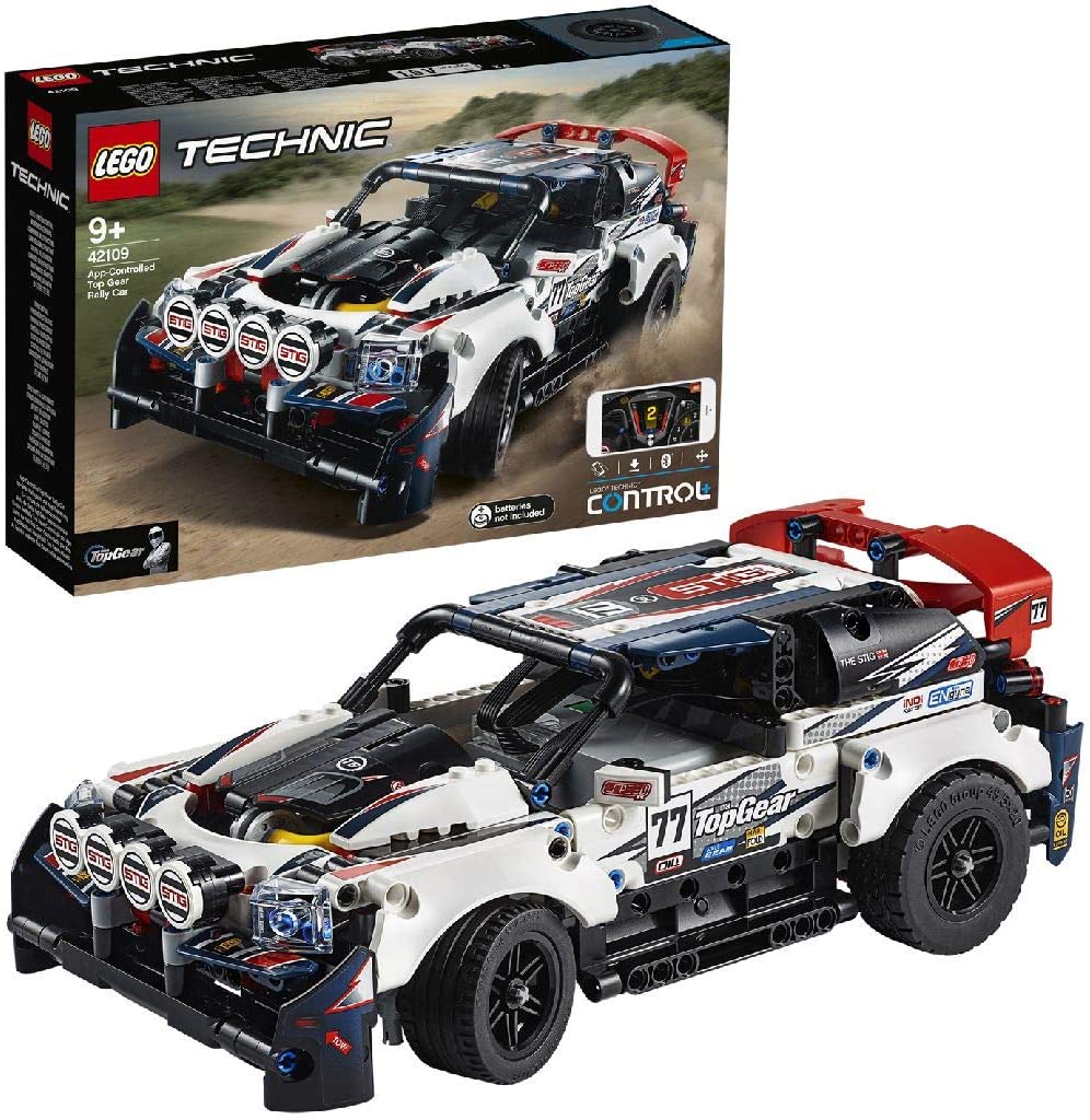 LEGO 42109 Technic CONTROL+ App-Controlled Top Gear Rally Car Model Building Set, RC Racing Car Toy, Multicolored, Unique waist