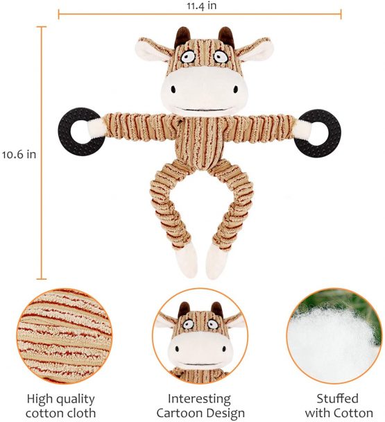 Bojafa Dog Squeaky Toys for Boredom, Durable Dog Toys Plush 3 Pack, No Stuffing Soft Dog Chew Toys Puppy Toys for Small Medium Large Dogs - Image 2