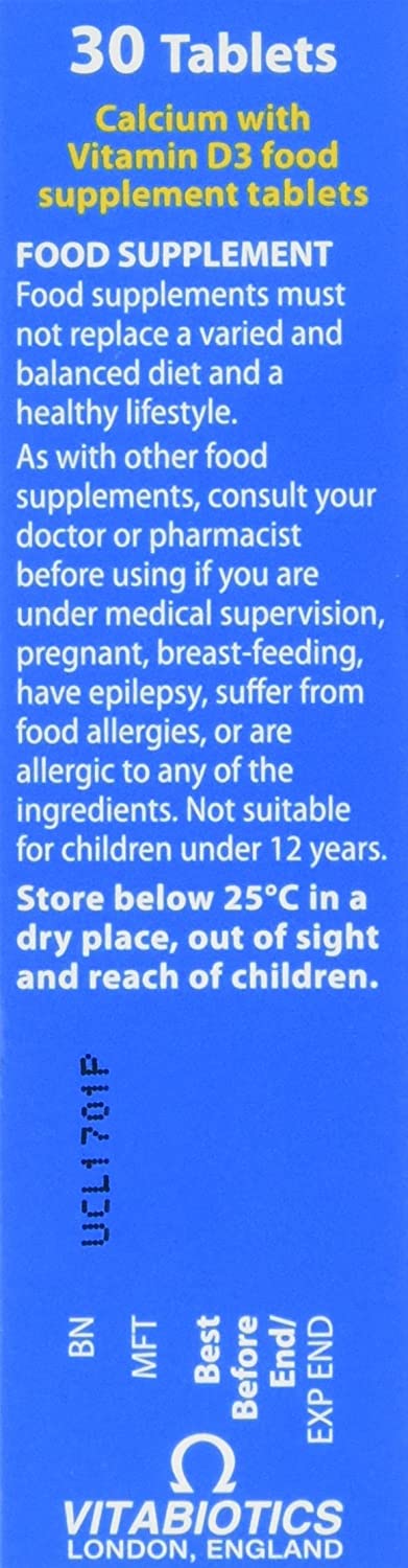 Calcium and Vitamin D Tablets, Vitabiotics Ultra (Pack of 1), 30 count (Pack of 1) - Image 4
