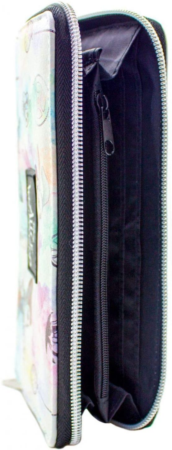Alice In Wonderland Through The Looking Glass Coin & Card White Clutch Purse - Image 3