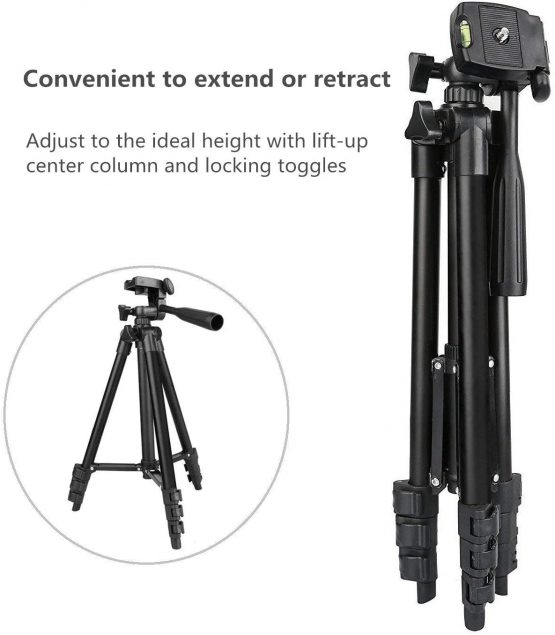 Phone Tripod EVERESTA 42 Inch 360 flexible Smartphone Tripod, iPhone Tripod Mobile Phone tripod Stand with Phone Holder Mount and Bluetooth Remote Shutter - Image 4