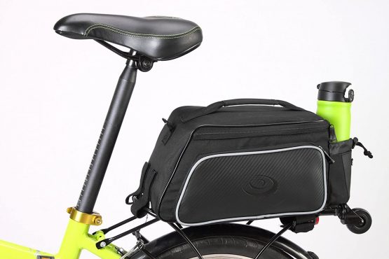 XPhonew 12L Waterproof Bike Rear Rack Bag Back Seat Pannier Trunk Bag for Outdoor Sport Mountain City Road MTB Bicycle Accessories Shoulder Handbag Bag Pannier with Water Bottle Packet - Black - Image 4