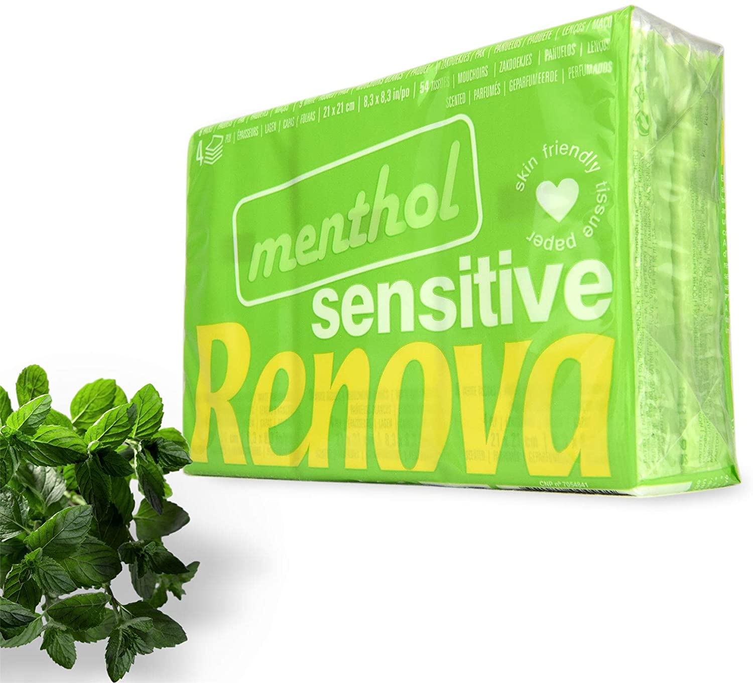 Renova Menthol Sensitive Tissues Handkerchiefs (6 Packs of 9) - Extra Soft, White, 1 count (Pack of 6)