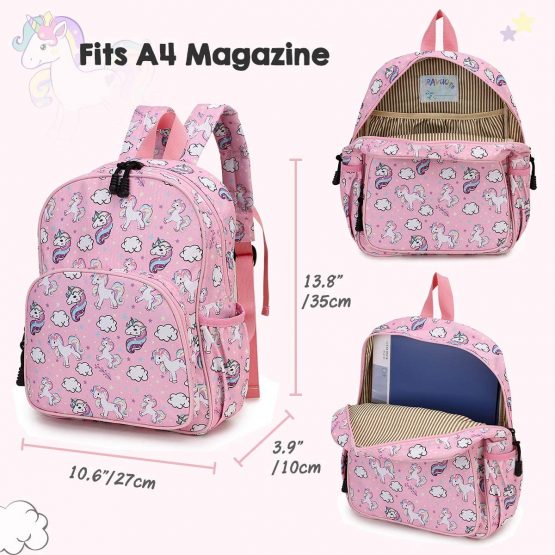 Backpack for Girls,RAVUO Cute Unicorn Toddler Backpack Lightweight Little Kids Backpack School Bag with Chest Strap - Image 3