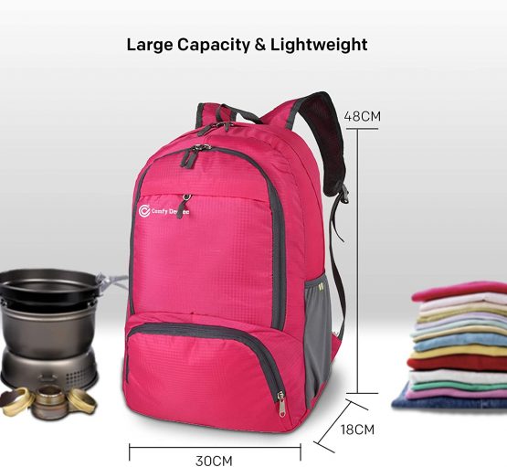 ComfyDegree - Packable Ultralight Hiking Backpack, Foldable Lightweight Multi-functional Casual Camping Trekking Rucksack Cycling Travel Climbing Mountaineer Outdoor Sport Daypack Bag - Image 3