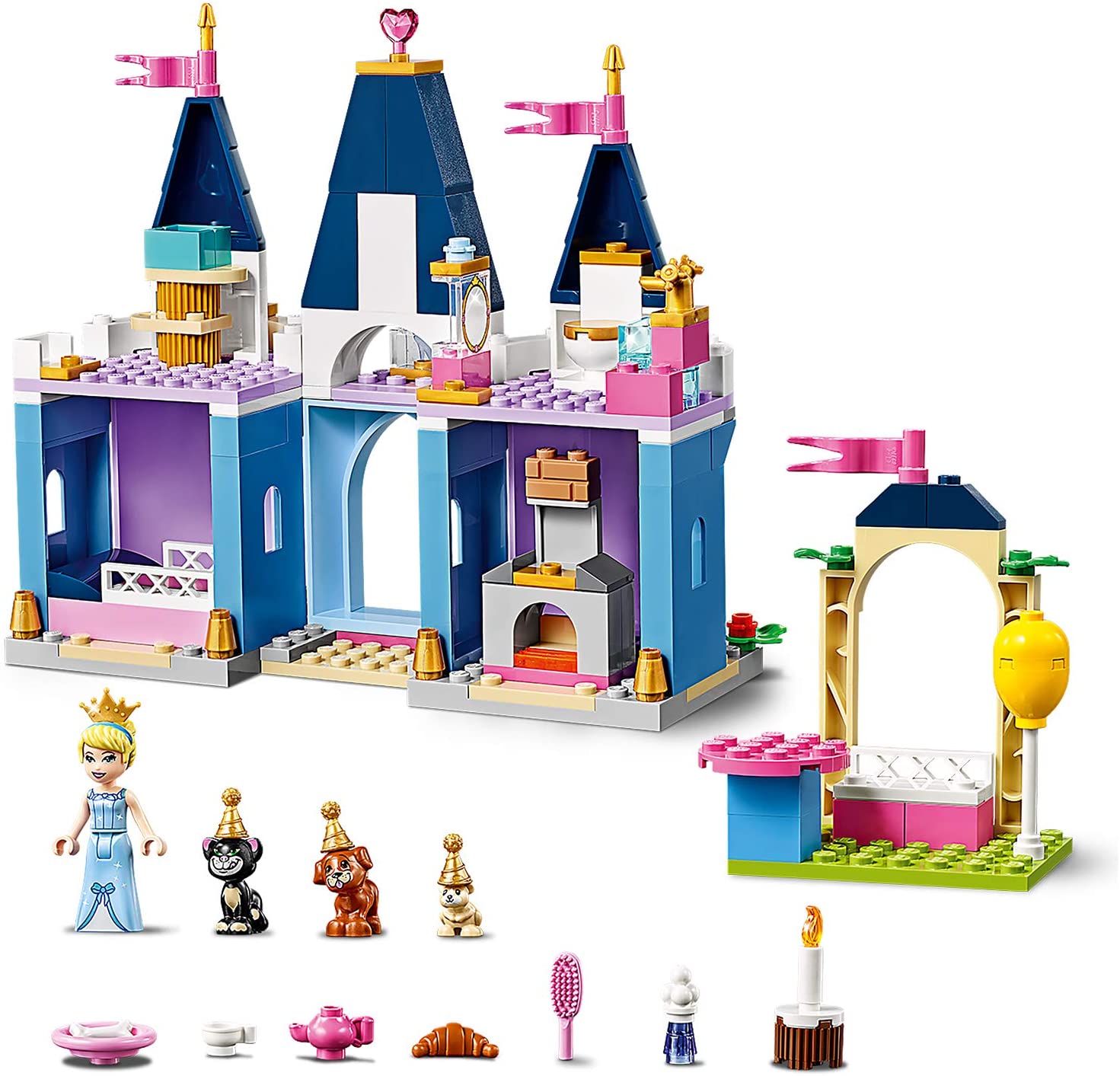 LEGO 43178 Disney Princess Cinderella's Castle Celebration Set including Animal Figures for Preschool 4 + Year Old Kids - Image 4