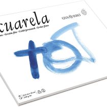 Canson guarro Acuarela Fine Grit 240 g 20 Sheets Watercolour Paper Block Glued on one Side 32.5 x 18 cm White