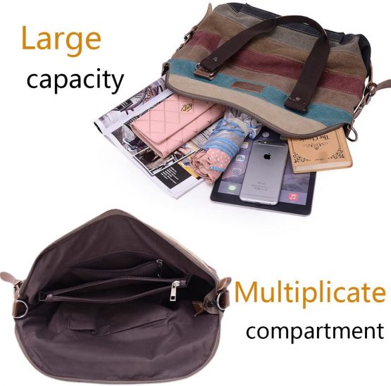HASAGEI Women's Canvas Multi-Color Hobos Shoulder Cross Body Bag Tote Shopping Handbag Ladies Casual Chic Bags - Image 4