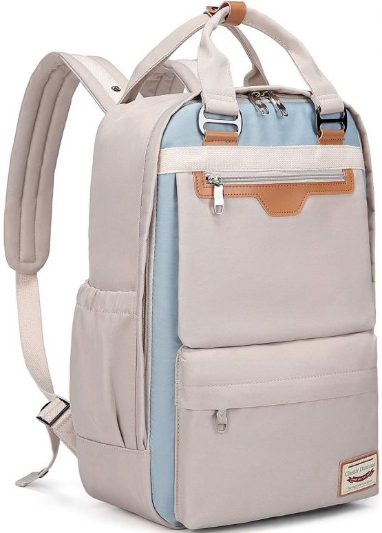 Myhozee Backpack Womens Rucksack, Water-Resistant Travel Backpack Women Ladies College School Travel Bag Handbag fit 15.6 Inch Laptop Computer, Grey