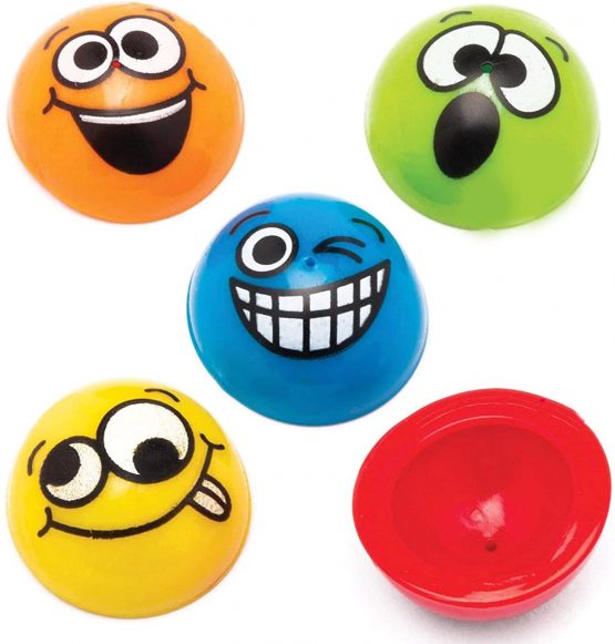Baker Ross AW664 Funky Faces Jumping Poppers (Pack of 12) Smiley Face Poppers Perfect for Kids Party Bag Fillers or Gift Ideas, Assorted