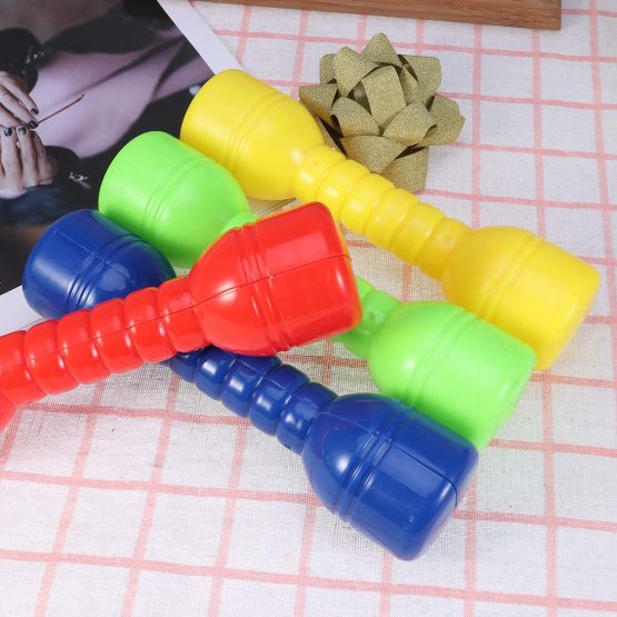 LIOOBO Children Dumbbells, 4PCS Plastic Exercise Barbells Hand Bar for Kindergarten with Ergonomic(Random Color) - Image 2