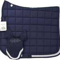 USG Baroness Cotton Saddle Cloth with Glitter Dressage Warm Blood Navy