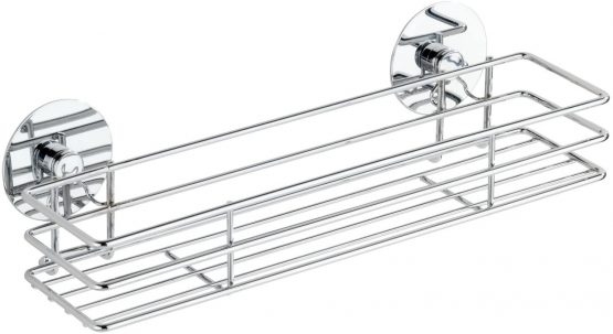 WENKO 5635100 Turbo-Loc spice rack - fixing without drilling, Chrome plated metal, 30 x 9 x 8 cm, Silver shiny