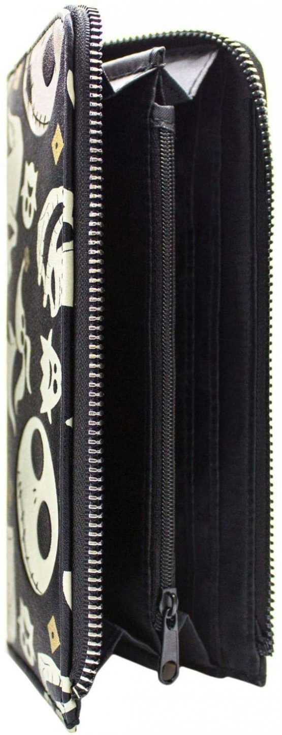 Nightmare Before Christmas Jack Oogie and Zero Coin and Card Clutch Purse Black - Image 3