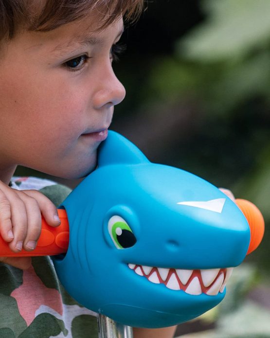 Scootaheadz Shark: Kids Scooter Accessories | Scootaheadz Scooter Shark Head | Blue, Red And Silver | Fits Most Childrens 2 Wheeled and 3 Wheeled Scooters | T-Bar Handle Scooter Shark Head for Boys - Image 4
