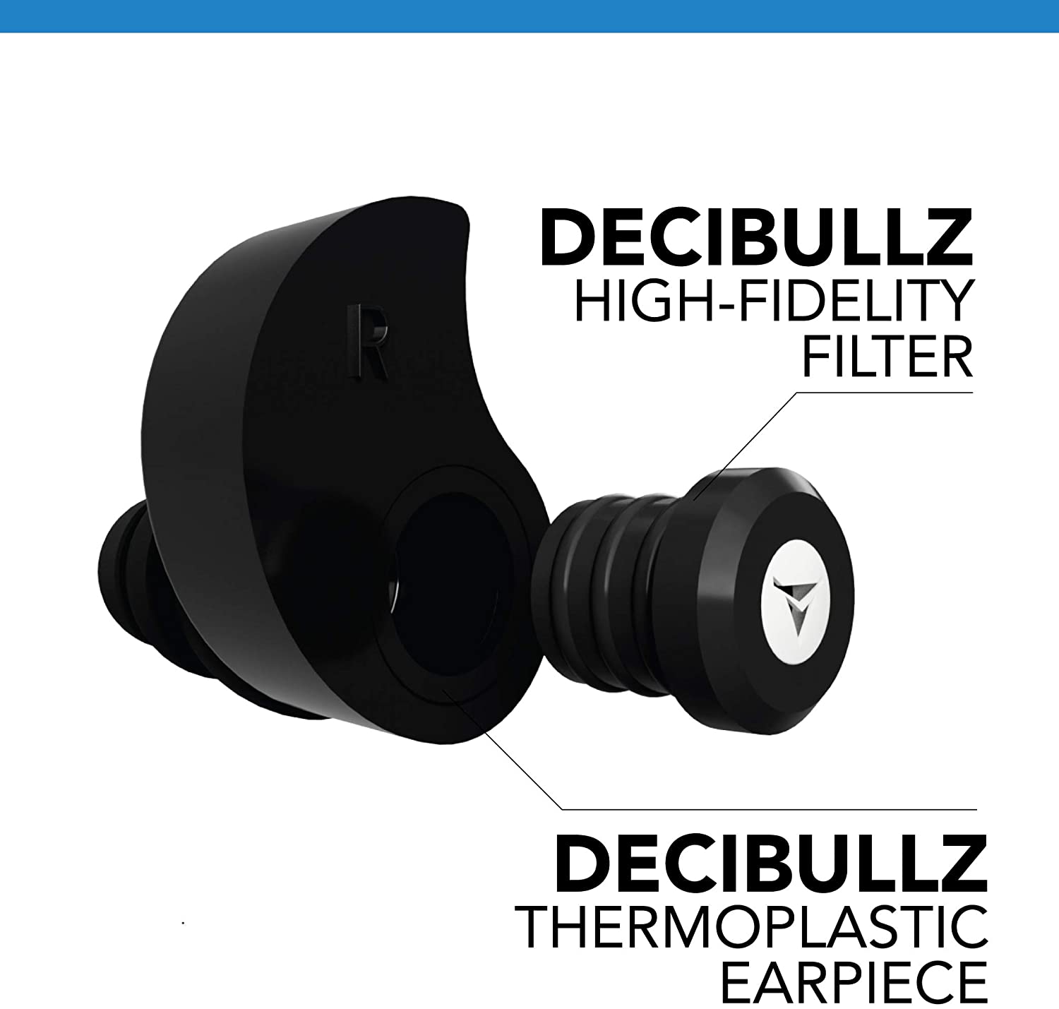 Decibullz - Custom Moulded High-Fidelity (Hi-Fi) Earplug Filters for Concerts and Events (Black) - Image 3