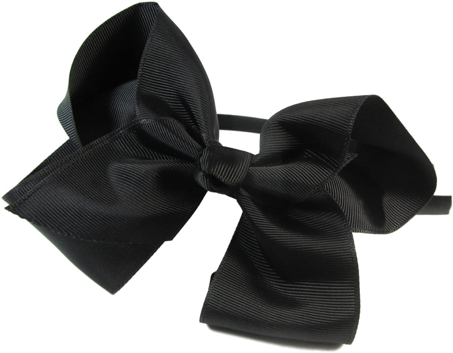 Oversize Large Ribbon Bow Alice Hair Band Headband White Navy Blue Red (Black)