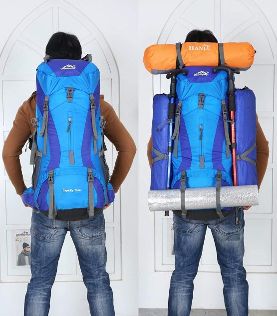 Doshwin 70L Large Backpack Camping Trekking Hiking Travel Rucksack for Women Men (with Rain Cover) - Image 3