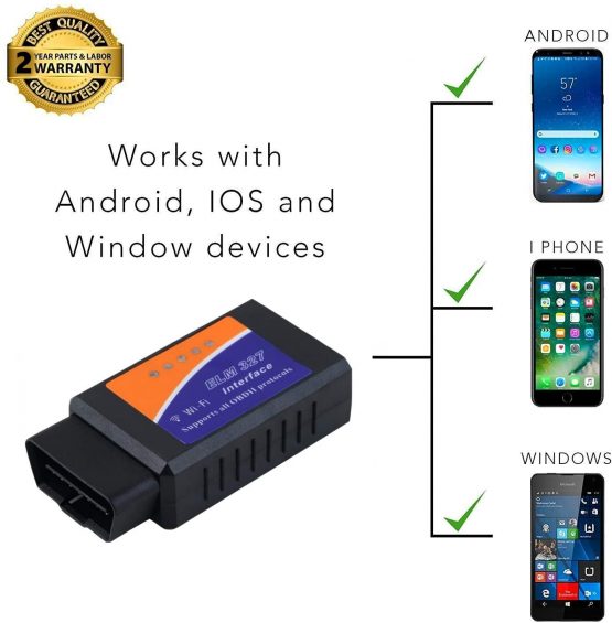 OBD2 Scanner WiFi Car Engine Fault Code Reader Reset Adapter for iPhone IOS Android Windows, Auto Check Clear Engine Light CAN ODB2 Diagnostic Scan Tool - Image 3