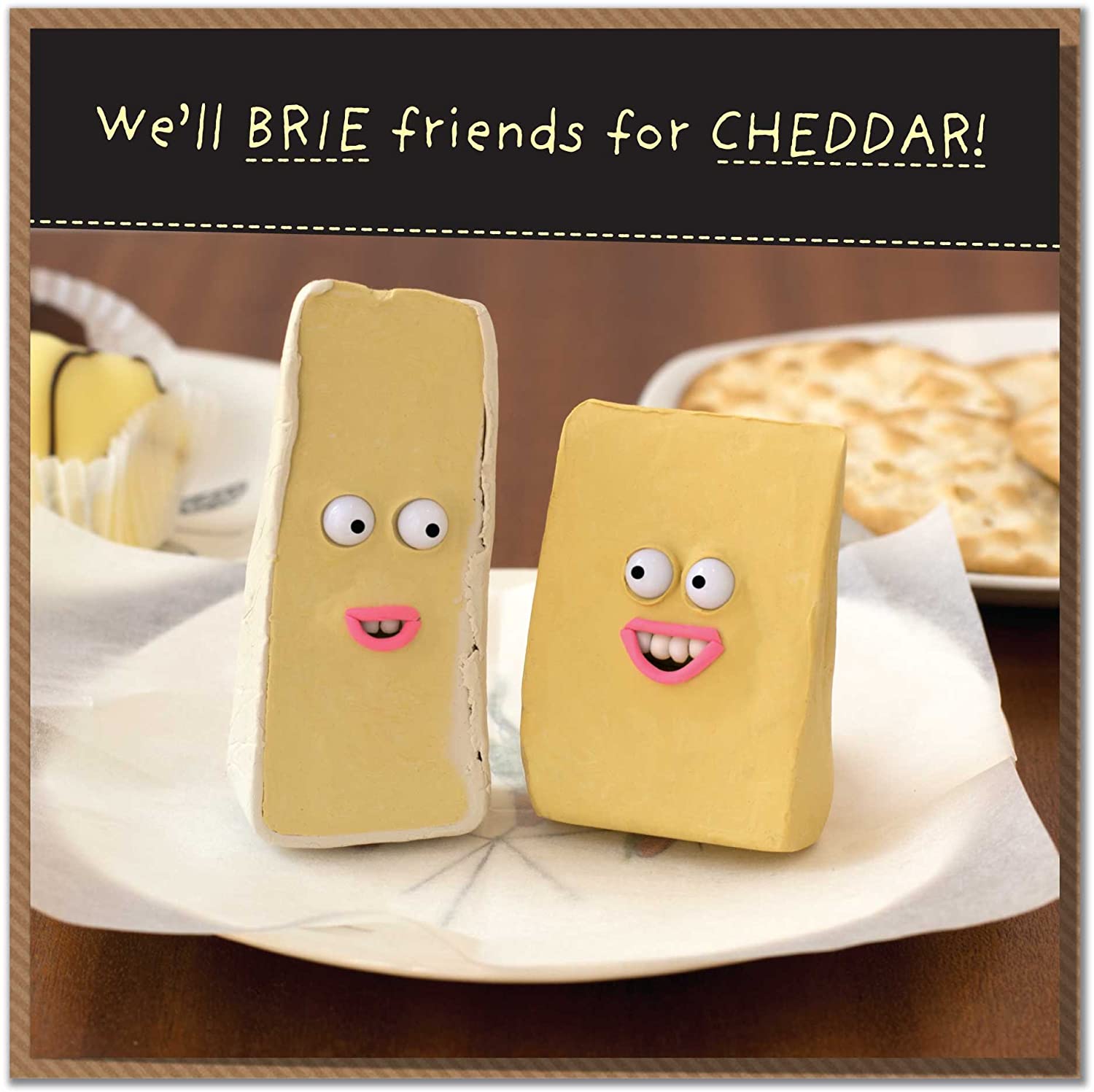 Pack of 5 Cheesy Birthday Cards, oak|beige, 150 x 150 mm - Image 3