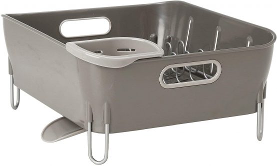 simplehuman KT1106 Compact Dishrack, Grey Plastic, W 37.1cm x H 17.2cm x D 32.8cm - Image 4