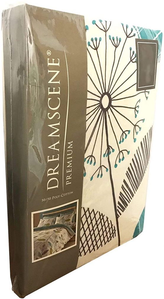 Dreamscene Luxurious Allium Duvet Set with Pillowcase, Polyester/Cotton, Teal, Double - Image 3