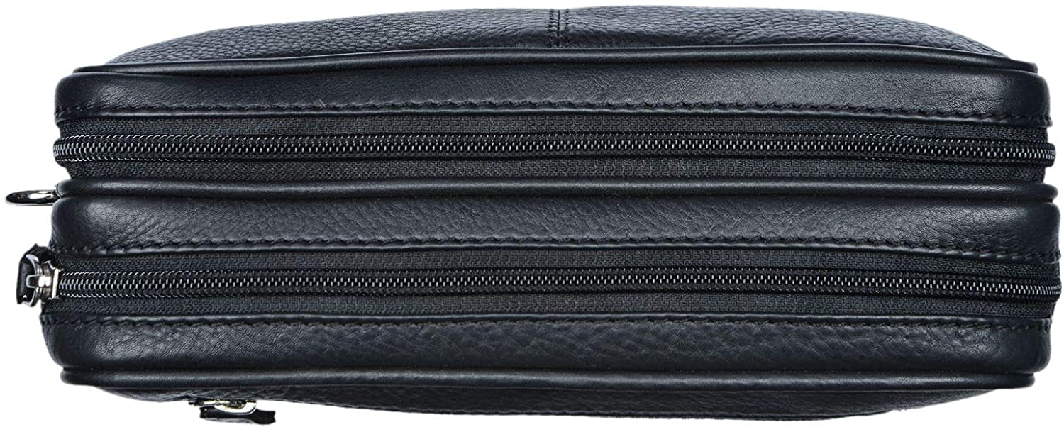 STILORD "Nero" Wrist Bag for Men Leather Hand Pouch with Strap Vintage Handbag for Tablet 8.4 inches for Travel Festival in Genuine Leather Colour:Black - Image 4