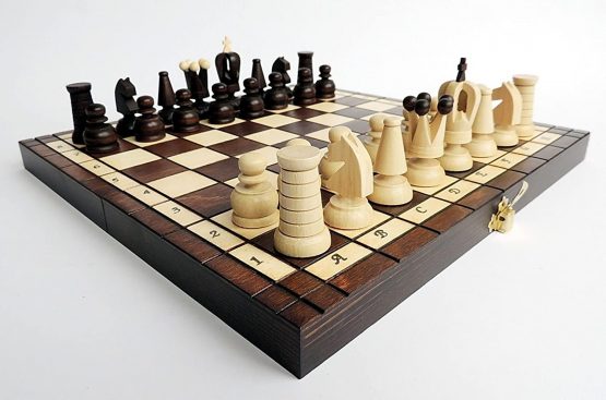 Beautiful ROYAL MAXI 31cm / 12in Travel Wooden Chess Set for Kids, Adults, Handcrafted Classic Game