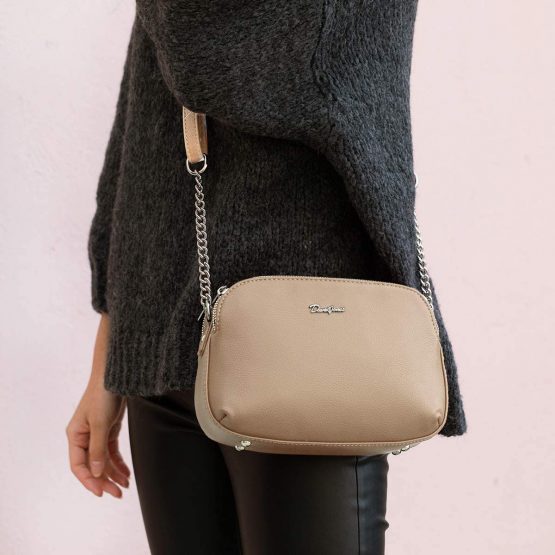 David Jones - Women's Small Crossbody Bag - Ladies Zipper Multi-Pockets Shoulder Bag - PU Leather Messenger Handbag - Classic Elegant City Saddle Bag - Work Travel Casual Everyday Purse Bag - Image 3