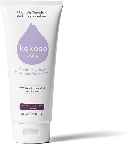 Kokoso Baby Wash and Shampoo - Organic & Natural for Delicate Skin, Scalp and Hair - 100% Natural Coconut Scent