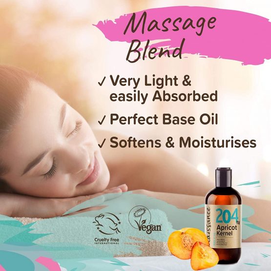 Naissance Apricot Kernel Oil 250ml - Pure, Natural, Vegan, No GMO - Ideal for Aromatherapy and as a Massage Base Oil - Moisturises & Conditions Hair & Skin - Image 4