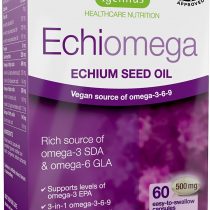 Echiomega vegetarian & vegan omega-3-6-9 capsules, echium seed oil plant-based omega-3, 60 capsules