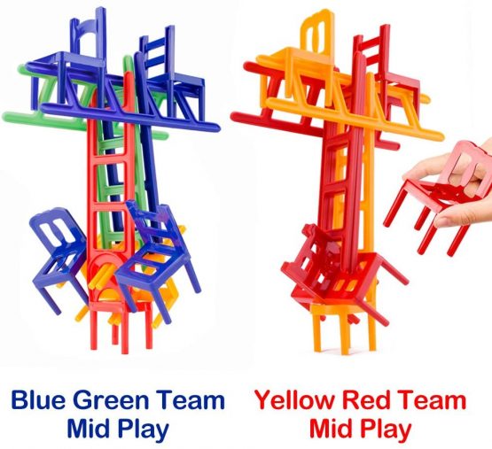 WEofferwhatYOUwant Chairs and Ladders Game. 44 Individual Pieces. Family Game Stack and Balance the Most - Image 4