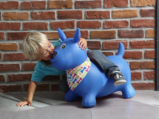 Blue Jumping Dog by Ludi | made of plastic - from 10 months - Fun and ergonomic riding dog - Image 4
