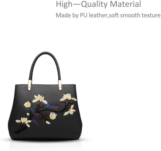 NICOLE&DORIS Fashion Sweet Handbag Women Crossbody Shoulder Bag Purse Tote Commuter PU Leather Black - Image 3