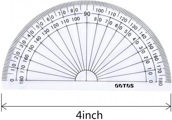 Plastic Protractor for Angle Measurement Student Math 180 Degrees, 4 Inches, Clear, 10 Pack - Image 3