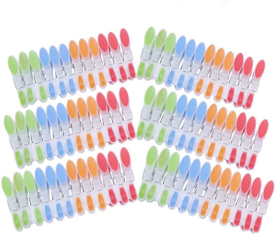 Kurelle 6 Dozen / 72 pcs Clothes Drying Strong Clips Laundry Home Pegs Windproof Clothes Pin Extra Large Non-slip Ergonomic Soft Rubber Grip Clothespins for Indoor Outdoor Washing Line Laundry Racks - Image 4