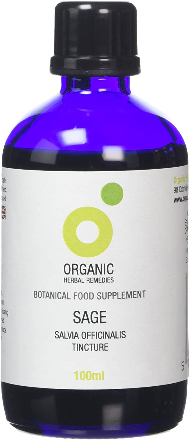 Organic Herbal Remedies 100 ml Sage Herbal Tincture, Brown Liquid, 100 ml (Pack of 1)