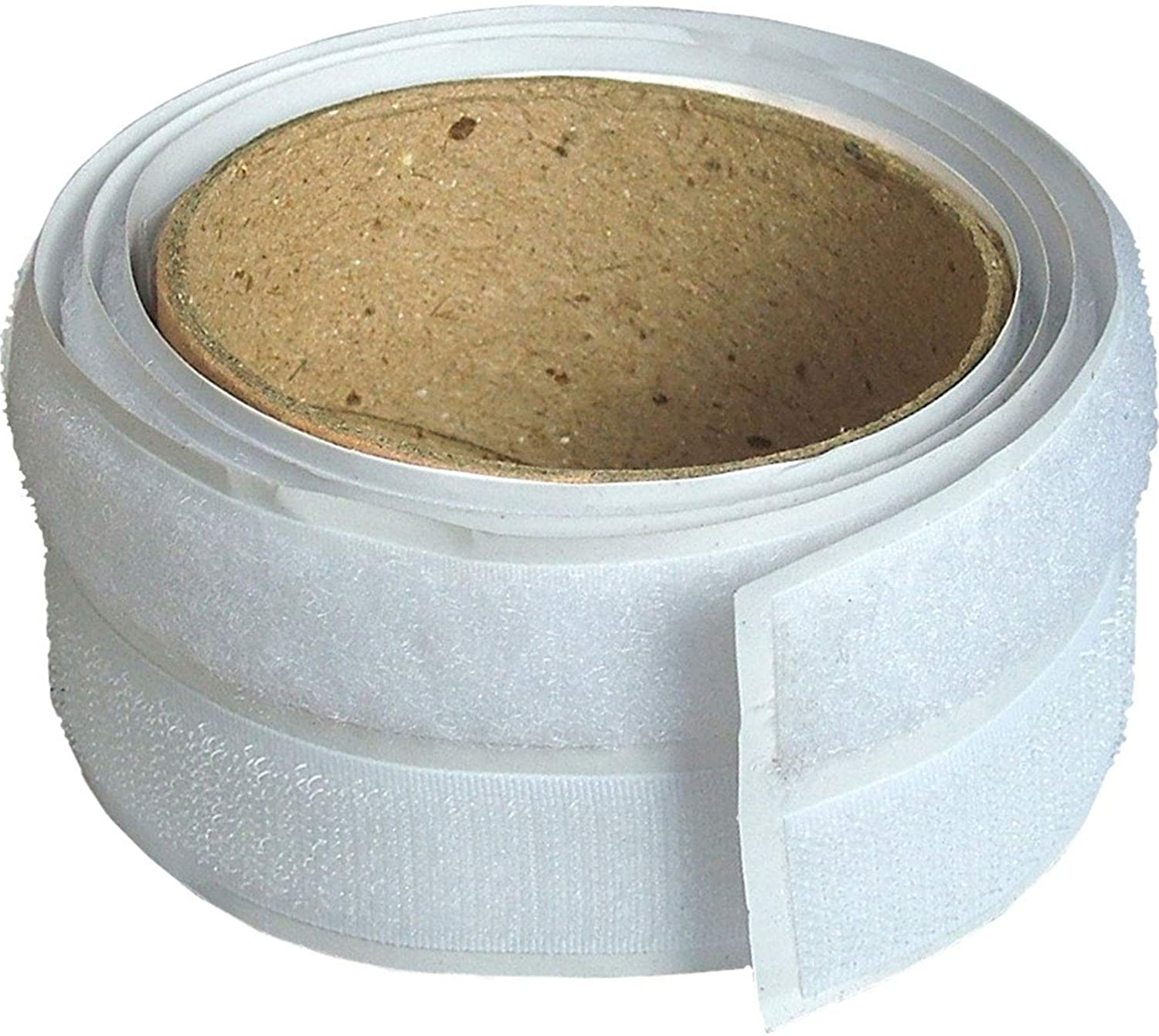 Faithfull FAITAPEHLW Hook & Loop Self Adhesive Tape for Organizing Fastening, or Securing Items - 20mm x 1M - White