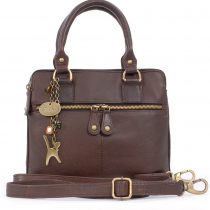 Catwalk Collection Handbags - Vintage Leather Handbag - Shoulder Bag/Cross Body Bag - Includes Shoulder Strap - Fits Kindle Fire - VICKY