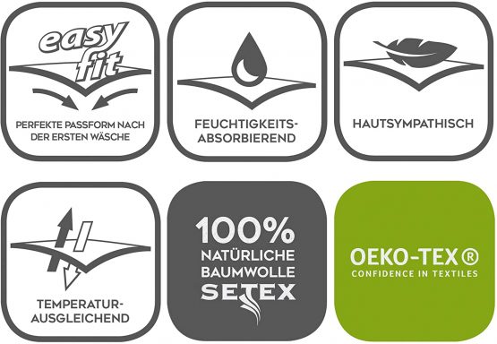 SETEX molleton mattress protector, corner elastic bands, 100% cotton, basic, Cotton, natural, 160 x 200 - Image 2