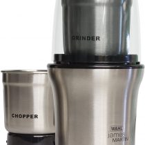 Wahl James Martin Grind and Chop, Electric Grinders Ideal for Coffee, Nuts and Spices, Safety Lock-In Lid, Brushed Stainless Steel, 200 (W), Capacity 70g, Silver