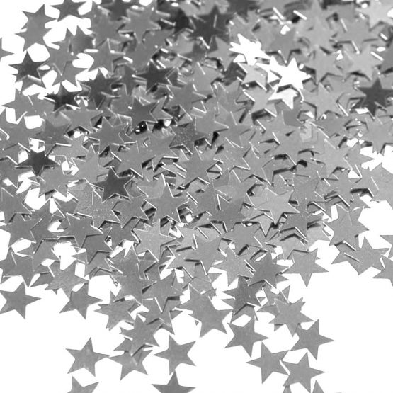 Unique Party 90371 party decoration Star Confetti-0.5 oz. | Foil | Silver | 1 Pack, Plastic - Image 3