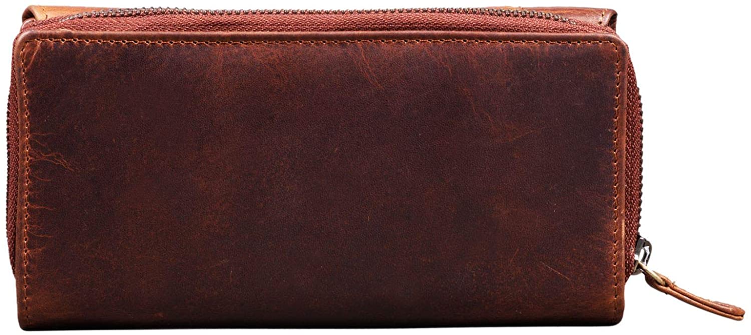 STILORD 'Sophia' Women Leather Wallet RFID and NFC Protection 15 Credit Card Slots and Gift Box, Colour:Kara - Cognac - Image 4
